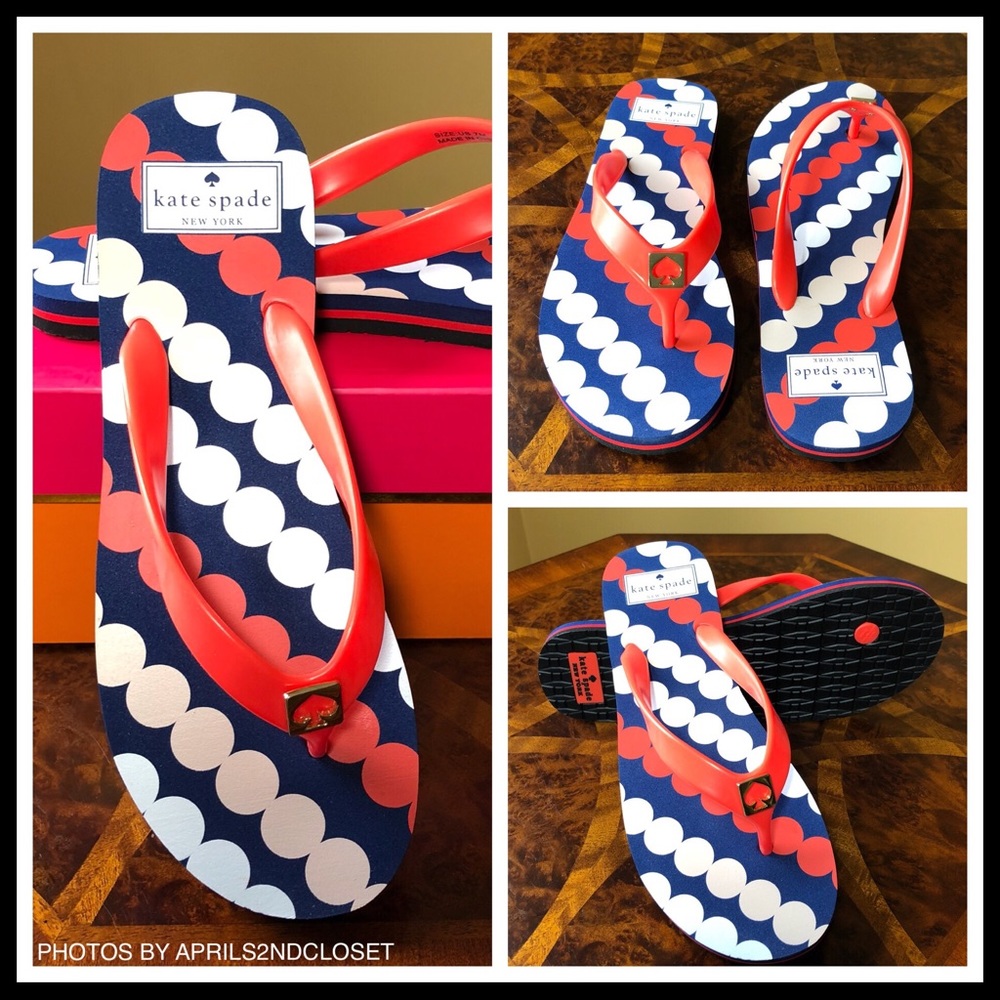 ❌SOLD❌KATE SPADE SIGNATURE PRINT FLAT SANDALS - Picture 8 of 8